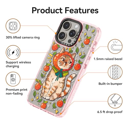 Coque iPhone 15 Pro chaton rose pour sorties et selfies