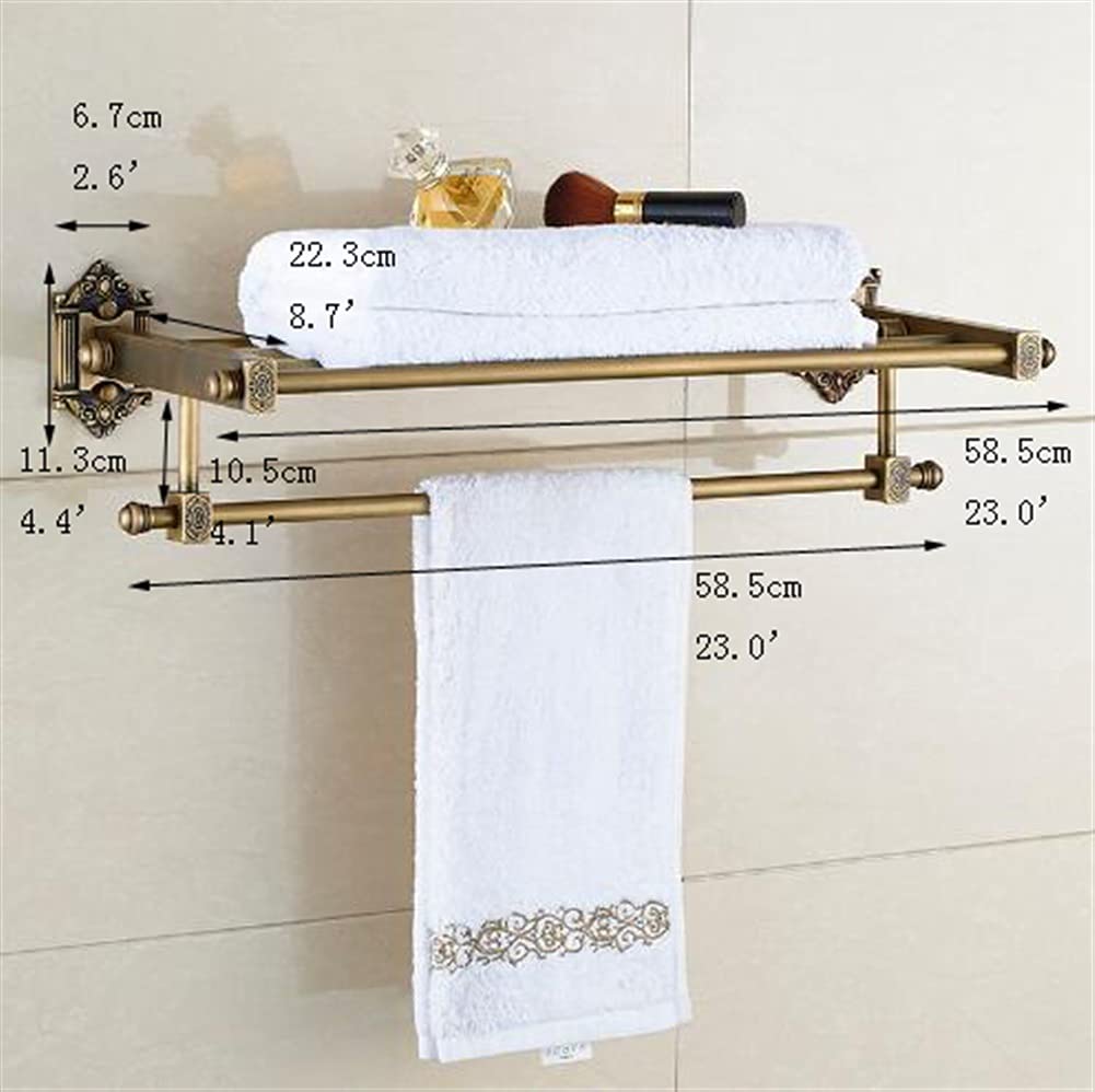 LYGXWJFC Estante para Toallas de baño montado en la Pared de Dos Niveles: Elegante Soporte Decorativo para Cocina y baño para Ahorrar Espacio, Almacenamiento y organización