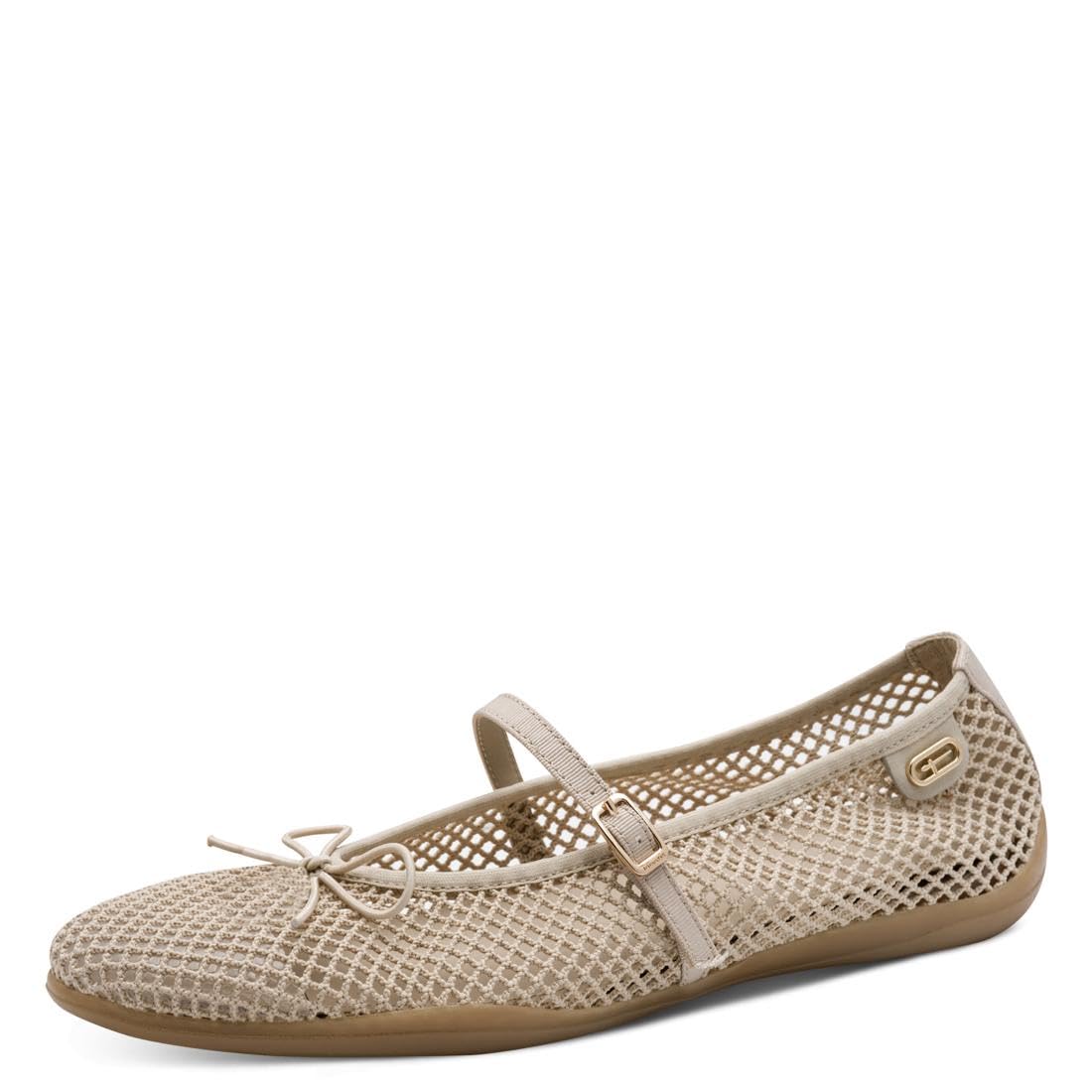 Tamaris Women's ballerina with strap flat beige 6.5 UK
