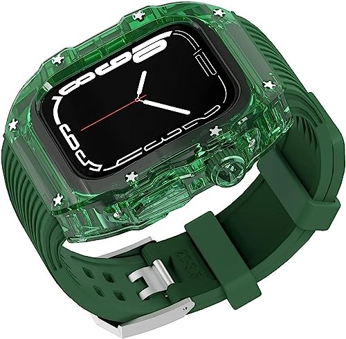 Bracelet transparent silicone SCHIK contre les rayures Apple Watch 45mm avec coque rigide PC