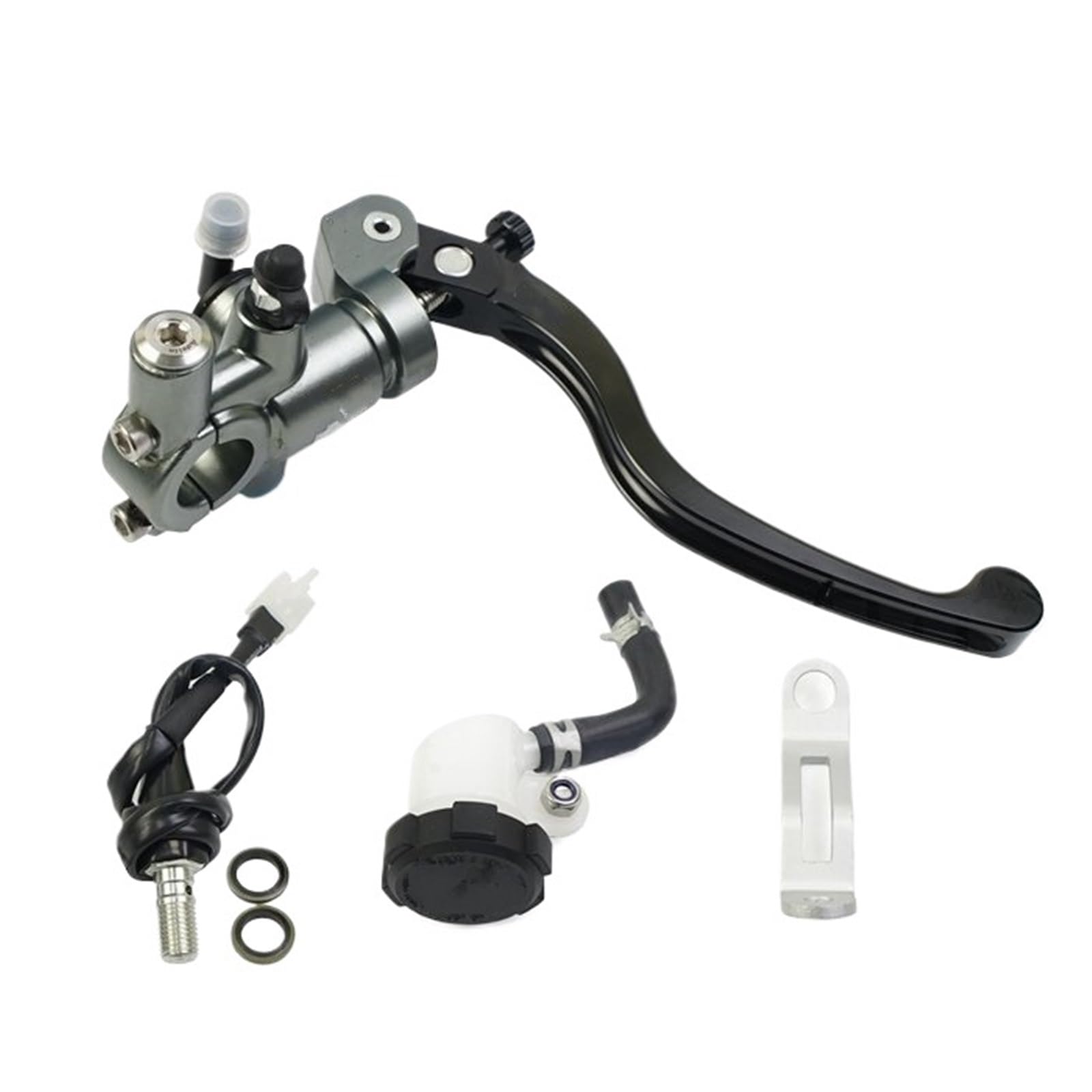 Ouvecr Grey Right 17.5Mm Motorbike Brake Levers Radial Mounting 14Mm 16Mm 17.5Mm 19Mm Motorcycle Brake Clutch Master Cylinder Lever(Grey Right 17.5Mm)
