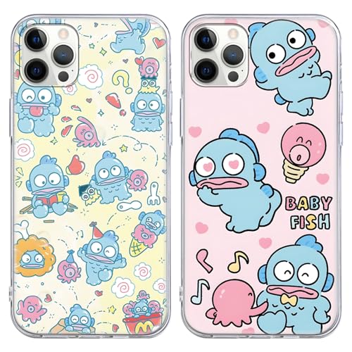 Yimctoie 2 Piezas Funda para Xiaomi Redmi A3/Redmi A3X 6.71'', Carcasa con Diseño Anime Personaje de Pez Lindo Cover Ultra Slim TPU Suave Silicona Antigolpes Protectora Case, Dancing