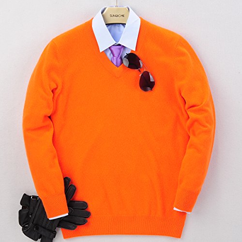 ZHILI Men's Perfect Slim Fit V-Neck Cashmere Sweater2