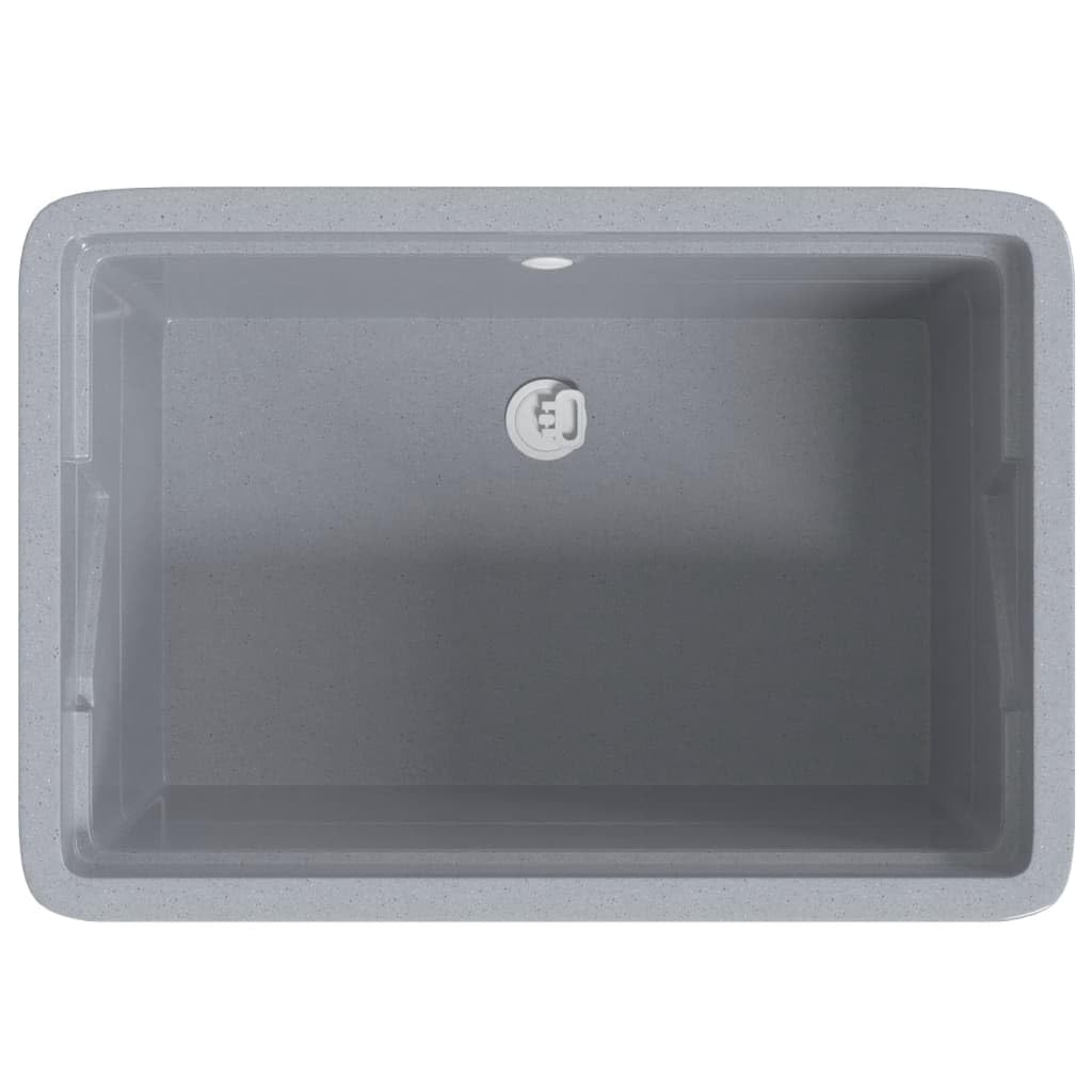 Cubo de Lavandería de Resina, Práctico con Rebosadero, Tabla de Lavar y Jabonera, Fregadero de Cocina, lava loucas cozinha, Lavadero Pila Exterior, kitchen sink, Gris, 59x41x75 cm