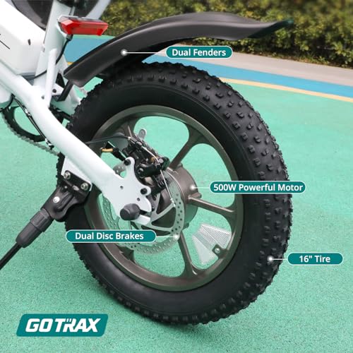 Gotrax S3 16 Inch Electric Bike, Max Range 25Miles(Pedal-Assist)&Max Speed 20Mph, 500W Folding E-Bike With 280.8Wh Battery, Adjustable Seat&Dual Fenders, Commuter Electric Bicycle For Adults/Teens Black thumb #4
