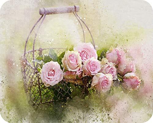 Elegant Pearl Glass Rose Basket Worktop Saver - Premium Glass Protector (50 x 40cm - Large Size)