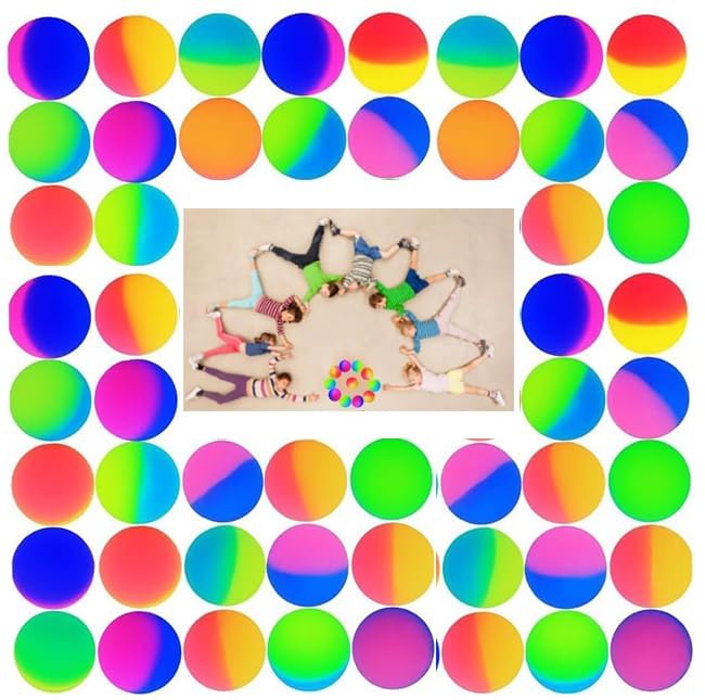 Jumbo-Hüpfbälle, 60 mm,3-30 Stück Gummi Zweifarbige Hüpfbälle, hohe Hüpfbälle, Kinder, Partygeschenke, Karnevalspreise, Jungen, Mädchen