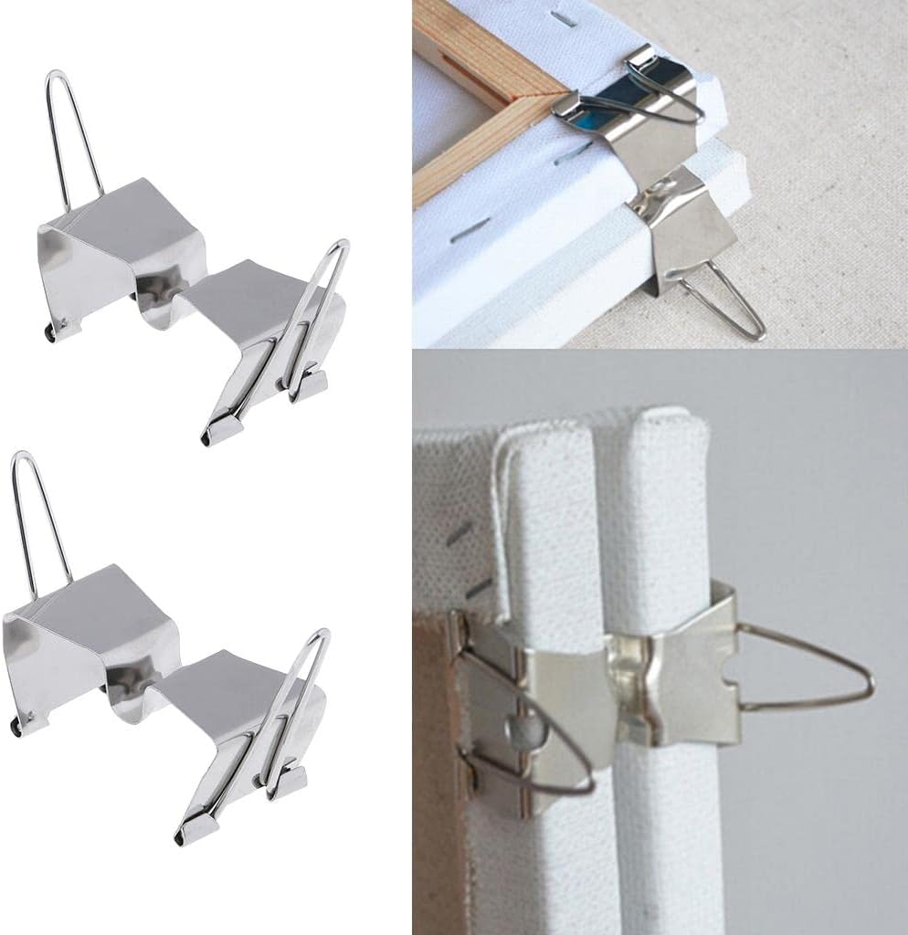 Canvas Clips For Oil Painting Frame 1/2 1/4 1/8 - Stainless Steel Art Clips Carriers For Wet Canvas Separating And Natural Drying - Artist Framing Tools For Various Canvas Sizes - Ideal For Diy