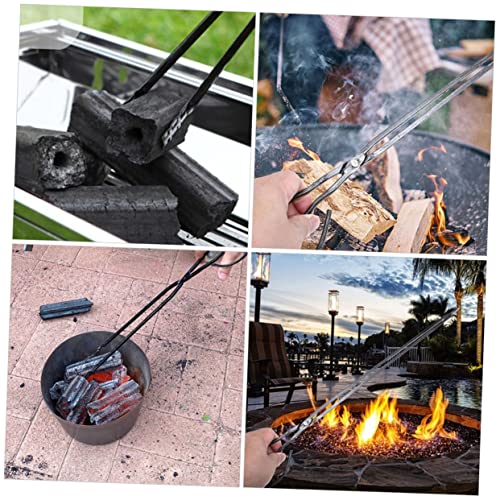 KICHOUSE 2 Pçs Pinça De Ferro Pesado Para Alimentos Grelha De Viagem Acessório Para Lenha Carvão Bra