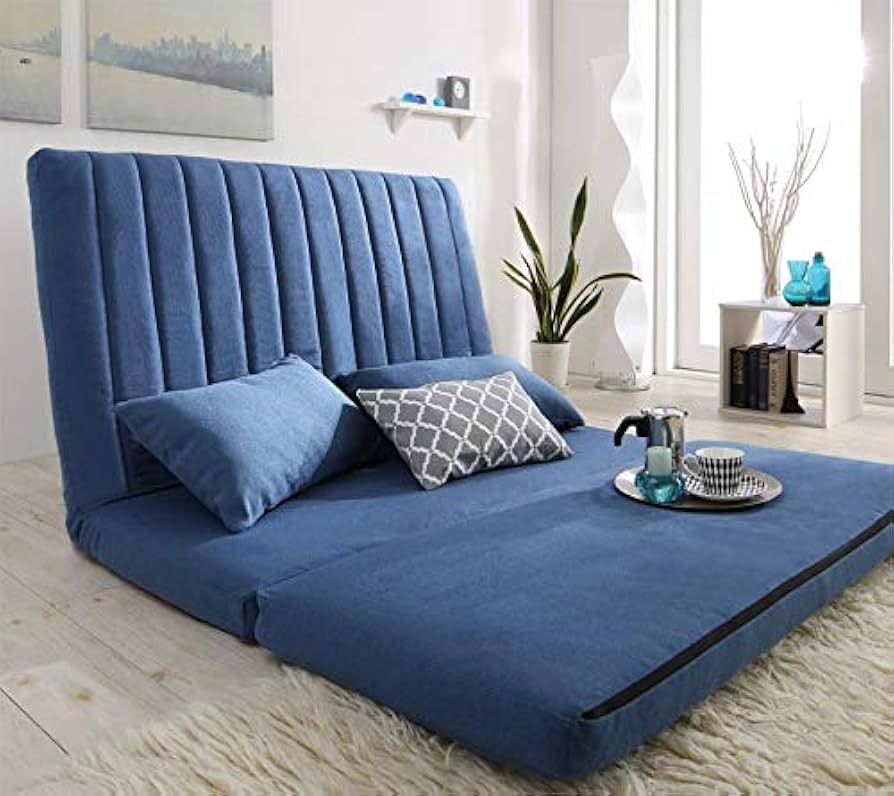 Amazon｜3way フロアソファ ソファベッド 2人掛け ネイビー
