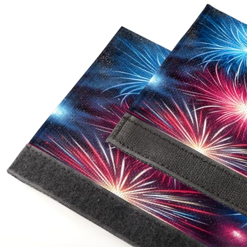 Image of Refrigerator Door Handle Covers Set of 2 Fireworks American Flag Washable Fridge Dishwasher Mocrowave Oven Stove Decor Protector Handle Cover Keep Kitchen Appliance Clean from Food Stains Decorate