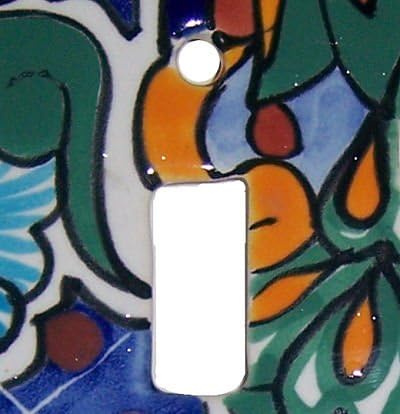 Blue Mesh Talavera Toggle-Outlet Switch Plate