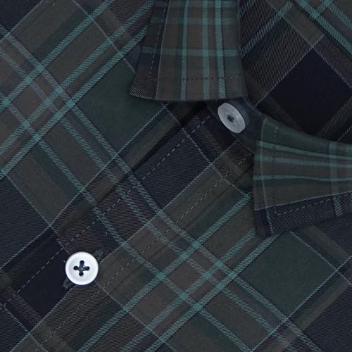 Image of GHPC 100% Cotton Checkered Half Sleeves Regular Fit Formal Shirt for Men