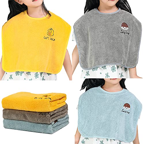RAXIFU 3 Pack Baby Bibs for Girls or Boys, Waterproof, Towel Toddler Bibs for 1-3 Years