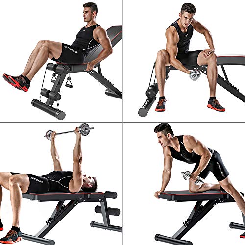 WEALLNERSSE Adjustable Bench,Utility Olympic Weight Bench for Full Body Workout Benchs- Multi-Purpose Strength Training Foldable incline/decline Bench Home Gym 2020 Version