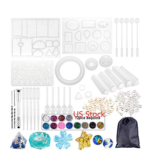 Heflashor 83 Pcs Resin Molds DIY Silicone Molds for Resin Silicone Casting Molds