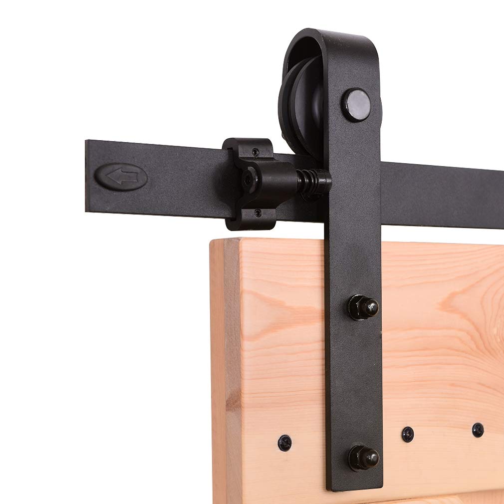 Sliding Barn Door Hardware Kit 5.5FT Heavy Duty for Max 34'' Wide Single Wooden Door