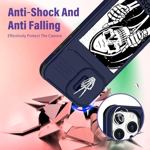 Image of Funermei (2in1 for iPhone 15 Pro Max Case for Women Girls Skull Cute Phone Cover Skeleton Gothic Scary Spooky Horror Design with Camera Cover Funda for Apple for iPhone 15 ProMax Cases 6.7 inch