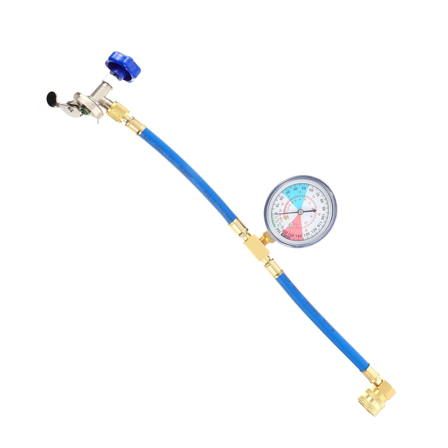 Filling Tube with Gauge Durable Recharge Hose for Automotive Home Use Compatible with Easy to Operate for Efficient Charging