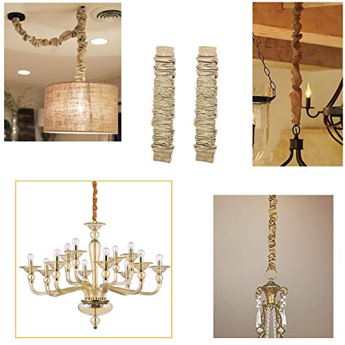 Ecudis 2 Pack Chandelier Cord Cover, 6 Feet Chain Cover For Chandelier Lighting Wires, Brown #TOP4