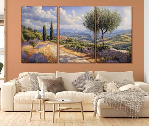 Affiche d'oliviers pour salon style nature avec impression sur toile bosquet du sud de la France