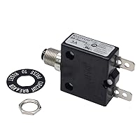 Vista 1 de Disyuntor térmico genuino 3A 125/250VCA 32VDC serie 98 pulsador para restablecer interruptor de sobrecarga térmica con terminales de conexión rápida
