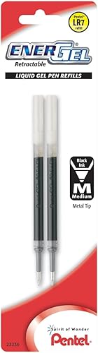 Miniatura 2 de EnerGel™ - Recambios para bolígrafo, punta media, 0.028 in, tinta negra, paquete de 2