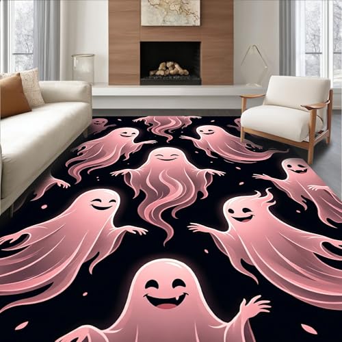 Design&I Low Pile Flatwoven Area Rug 8x10, Haunted Spirits Welcoming