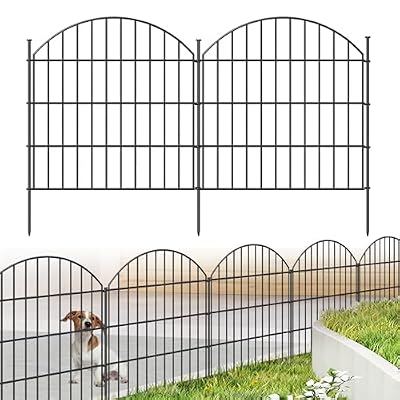 Metal Garden Fence 28 in x 11.7 ft, Dog Fence Outdoor for Yard