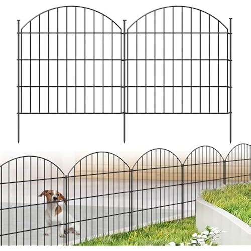 Metal Garden Fence 28 in x 11.7 ft, Dog Fence Outdoor for Yard