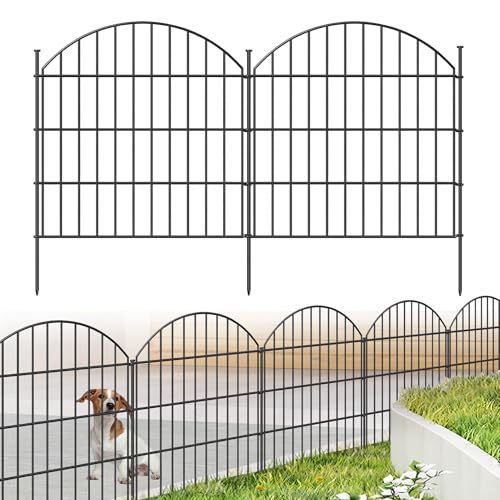 FOREHOGAR Metal Garden Fence 28in (H) x 11.7ft (L), 5