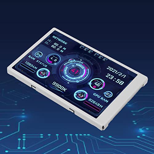 Image of Mini Monitor Display Screen, USB Type C Full View Rotating Monitoring Display for PC Dashboard Electronics Monitoring Aluminium Alloy 3.5 inch 1 Pack