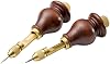 Adjustable Trammel Points Set w/ Hardwood Handles, Pencil Leads & Needle Points - Woodworking Compass for Drawing Large Circles, Measuring & More - Trammel Points with Pencil Fits 3/8