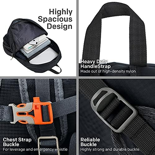 ComfyDegree Ultralight Foldable Hiking Backpack | 30L Packable, Waterproof, Lightweight, Travel Rucksack | Men & Women Large Bag for Work, Gym, Outdoor Camping, Walking, Cycling, Sport Daypack