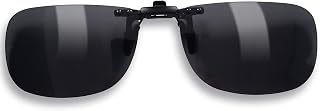 Polarized Clip on Sunglasses, UV Protection/Anti-glare, Small Metal Clip, Driving/Fishing/Outdoor, Unisex, Black
