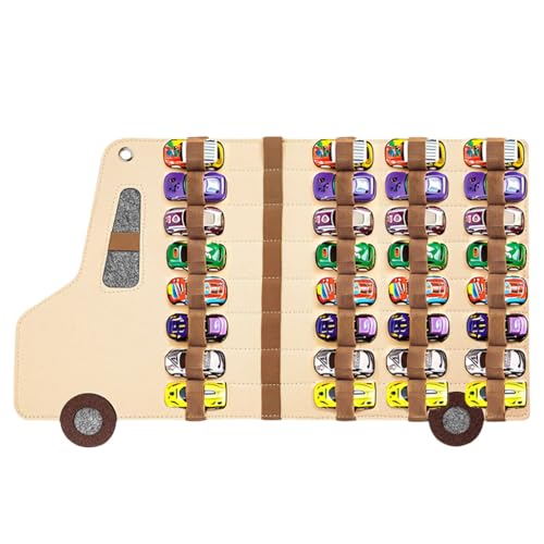 Image of HASTHIP Mini Car Model Pull-Back Car Toy Organizer with 40pcs Stretchy Storage Strap, Wall-Hanging Storage Holder for Mini Collectible Cars, Display Holder for Kids Car Collections