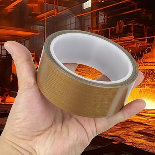 Image of BOMEI PACK PTFE Glass Cloth Tape 1.44 inchx 33 ft High Temperature PTFE Tape Abrasion Resistant Surface Protection for Vacuum Sealer Machine, Hand Impulse Sealers Insulation Coated