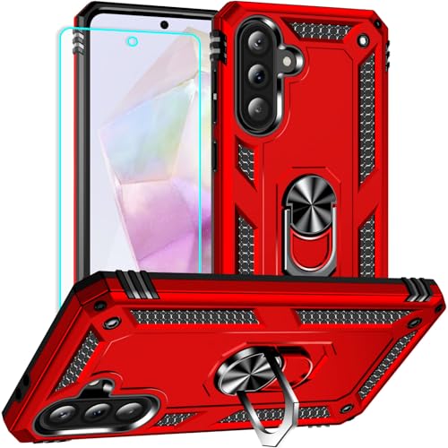 Coque Samsung Galaxy A36 de qualité militaire antichoc avec verre de protection rouge
