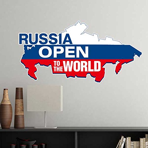 Carte du monde Russie autocollant mural pour chambre enfant et bureau 35cm