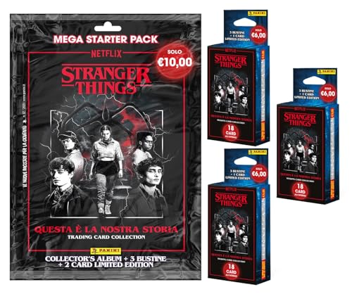 Stranger Things Trading Card Collection - Super Starter Pack Panini [Raccoglitore + 12 Bustine + 5 Card Limited Edition]