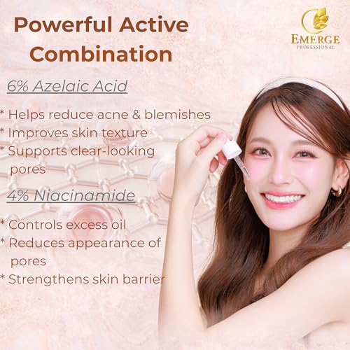 Image of 6% Azelaic Acid + 4% Niacinamide Clarifying Face Serum for Acne & Blemish Control, Brightening & Even Skin Tone - 30 ml
