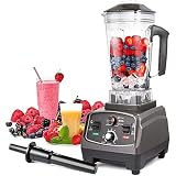 DSDD Licuadora de encimera para Cocina, licuadora de Alta Potencia máxima de 1800 W con Temporizador y Jarra sin BPA, para Batidos, Batidos y Frutas congeladas