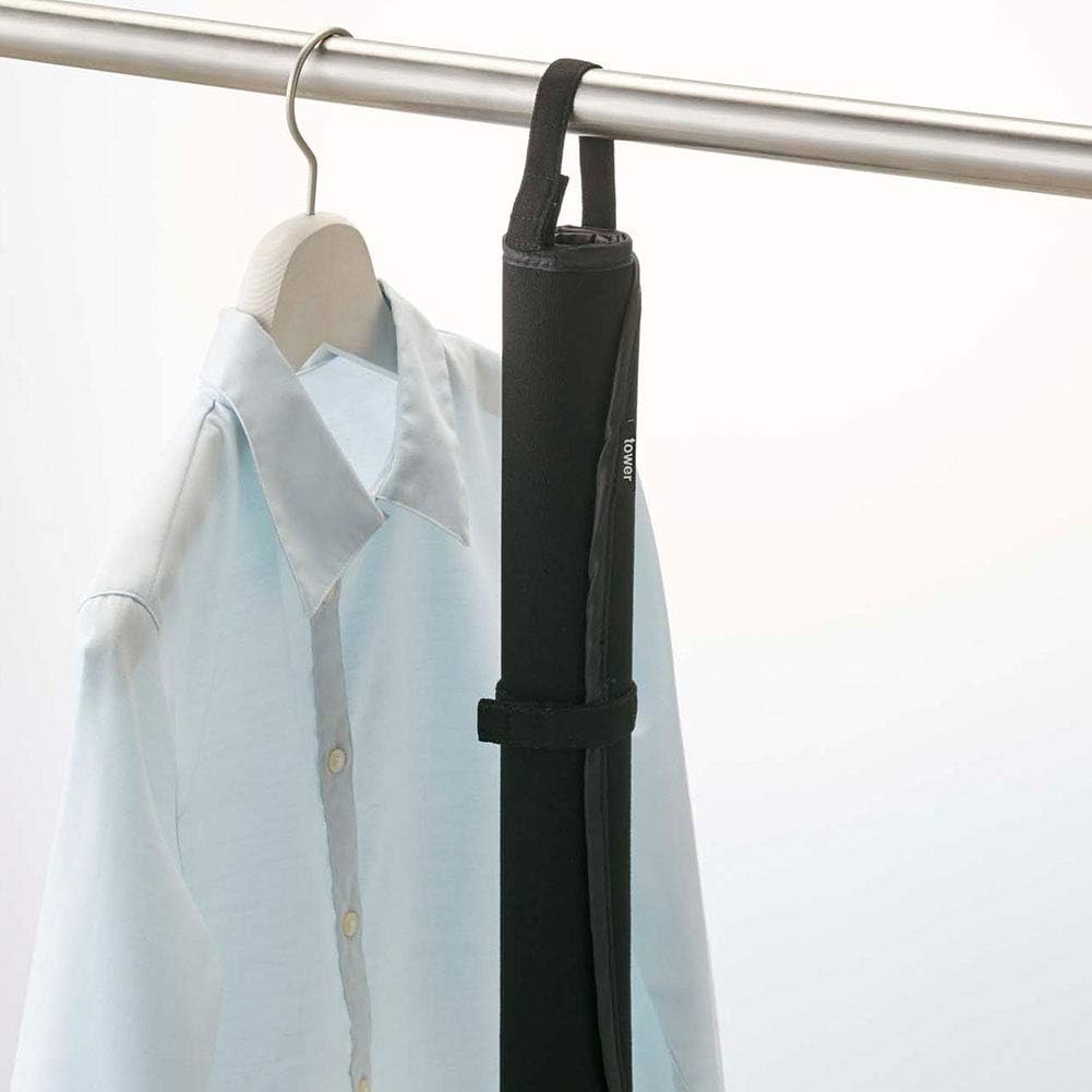 Yamazaki 3358 Ironing Board, Ironing Mat, Round Ironing Mat, Tower, Black