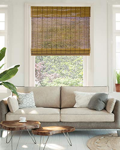 CHICOLOGY Bamboo Blinds , Bamboo Shades , Roman Shades for Windows , Roman Window Shades , Window Shades for Home , Bamboo Shades for Patio , Blinds & Shades , Window Shade , 27" W X 64" H, Fox