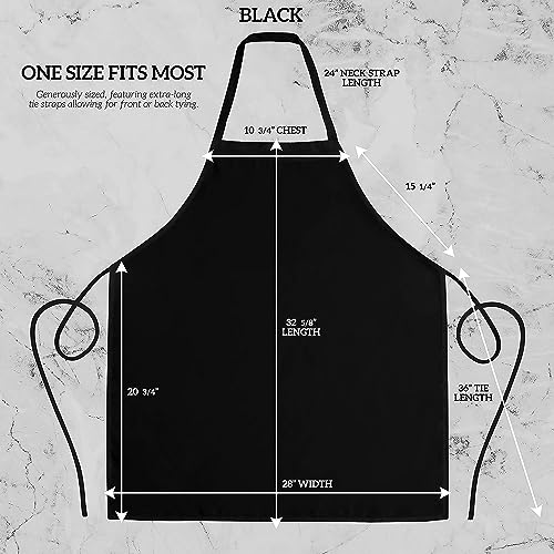 Image of GREEN LIFESTYLE 2 Pack Chef Apron with Pockets - Grilling Aprons for Men, Waterproof Cooking Apron for BBQ, Work or Restaurant Use, Kitchen Aprons for Women with Pockets - Black