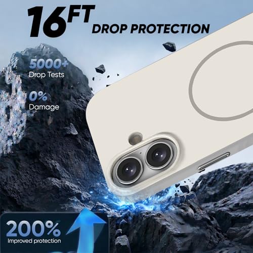 Image of KARWAN Slim Shockproof Back Case Cover Compatible with iPhone 16,Dual Layer Armor Protection with Matt Finish, Heavy Duty Cover with Magnetic MagEase Wireless Charging (Grey)