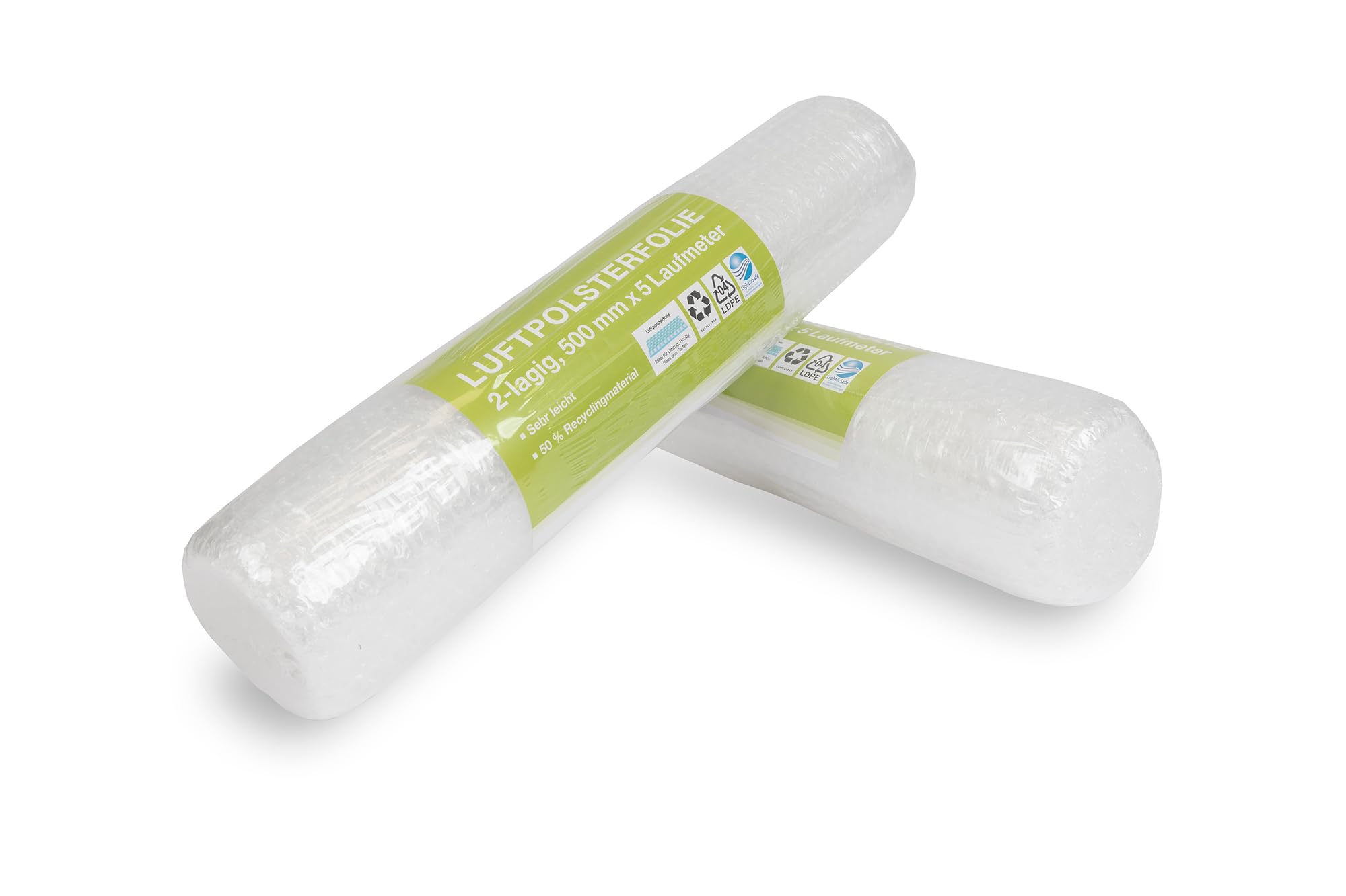 Luftpolsterfolie – 10 Rollen à 0,5 m x 5 m – Stoßfeste Verpackungsfolie für Versand, Lager & Umzug – umweltfreundlich, transparent