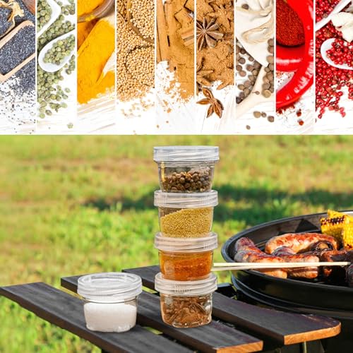 Image of 7PCS Stackable Spice And Dip Jar Set, Portable Camping Spice Jars Organize Kit, for Kitchen Dining & Bar and Kitchen Storage & Organization