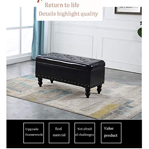Tabouret de rangement grand volume et bout de lit multifonctionnel en tissu - 6