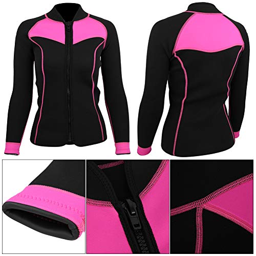 Woman Wetsuit Top Coat Sun Protection Long Sleeve Fitting Swimwear for Snorkeling Surfing miniatura 6